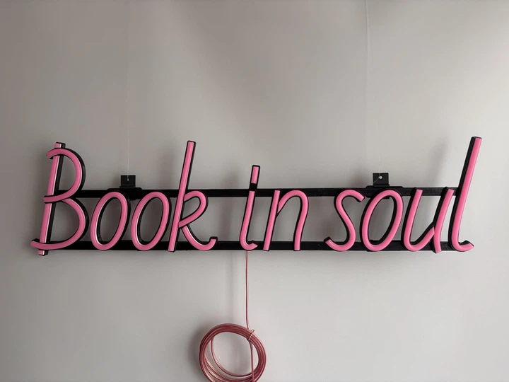 Неоновая вывеска Book in soul 600x155 Розовый - Фото 5 Неоновая вывеска Book in soul 600x155 Розовый - изображение 5