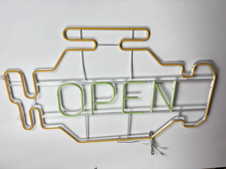 Неоновая вывеска Check engine open 1100x650 Комбинированный - изображение 6
