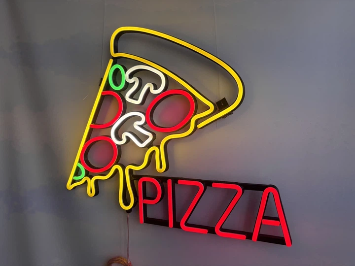 Неоновая вывеска Pizza 540x440 Комбинированный - Фото 4 Неоновая вывеска Pizza 540x440 Комбинированный - изображение 4
