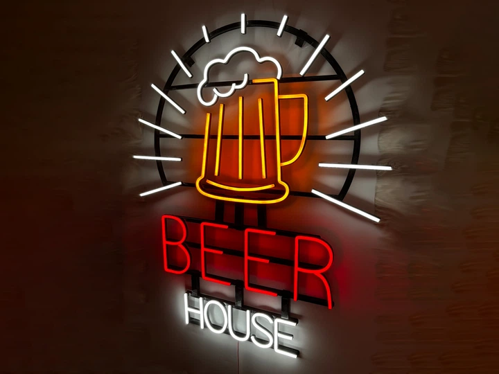Неоновая вывеска Beer house 921x748 Комбинированный - Фото 2 Неоновая вывеска Beer house 921x748 Комбинированный - изображение 2