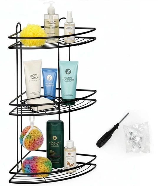 Полиця для ванної кімнати SPRINGOS HA7541 Чорна (5908455306409) - зображення 2