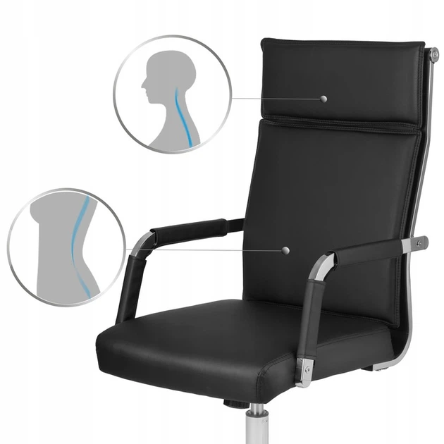 Fotel biurowy Sofotel 241000 Koiba skórzany Czarny (5903890614492) - obraz 3