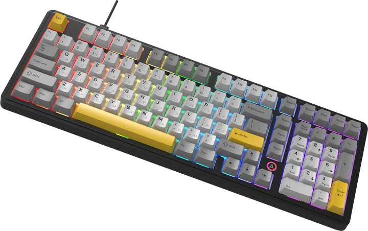 Дротова магнітна клавіатура Ajazz AK980 MAX Magnetic switches Black Grey Yellow (AK980-MAX-M-BGY) - изображение 5