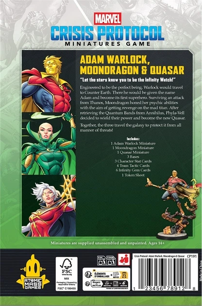 Dodatek do gry planszowej Atomic Mass Games Marvel: Crisis Protocol Pakiet postaci Adam Warlock, Moondragon & Quasar (edycja międzynarodowa) (841333134129) - obraz 4