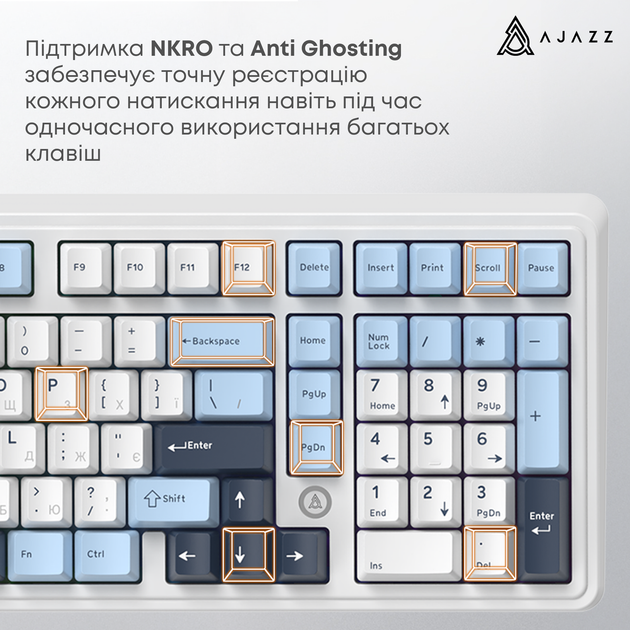Клавиатура проводная Ajazz AK980 MAX Magnetic Switch USB White