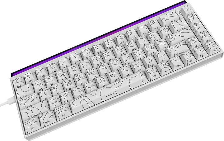 Дротова механічна клавіатура Ajazz NK68 Red switches Side Contour White (NK68-R-S-W) - изображение 5