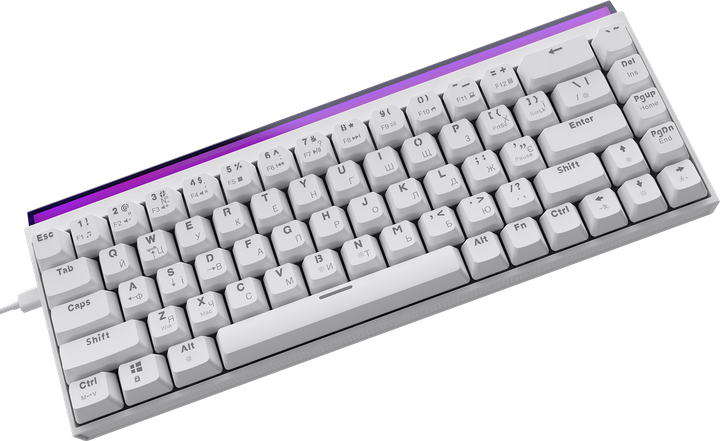 Дротова механічна клавіатура Ajazz NK68 Red switches White (NK68-R-W) - изображение 5