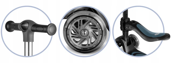 Hulajnoga dziecięca Nukido 765801 Flippo trójkołowa z siedziskiem Czarna (5903890630492) - obraz 8