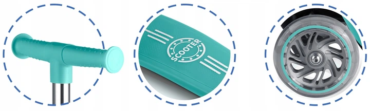 Hulajnoga dziecięca Ricokids 765700 Glow trójkołowa świecąca w ciemności Turkusowa (5903890630447) - obraz 7