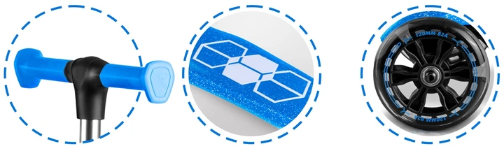 Hulajnoga dziecięca Ricokids 765902 Jelly trójkołowa świecąca w ciemności Niebieska (5903890630478) - obraz 7