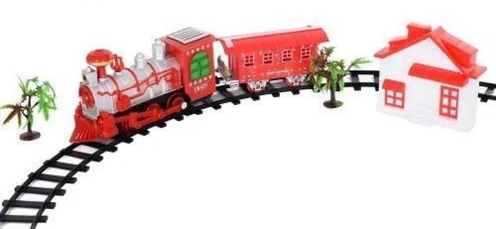 Залізниця "Star Toys" Christmas Train з вагончиком та будиночком різдвяний поїзд з музикою 101 см Червоний - зображення 2