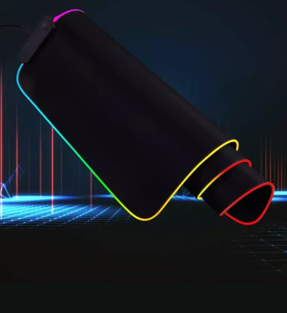 Игровая поверхность коврик для мышки большой 90*40см с подсветкой RGB Led игровой коврик TWolf для мыши и клавиатуры для компьютера - Фото 2 Игровая поверхность коврик для мышки большой 90*40см с подсветкой RGB Led игровой коврик TWolf для мыши и клавиатуры для компьютера - изображение 2