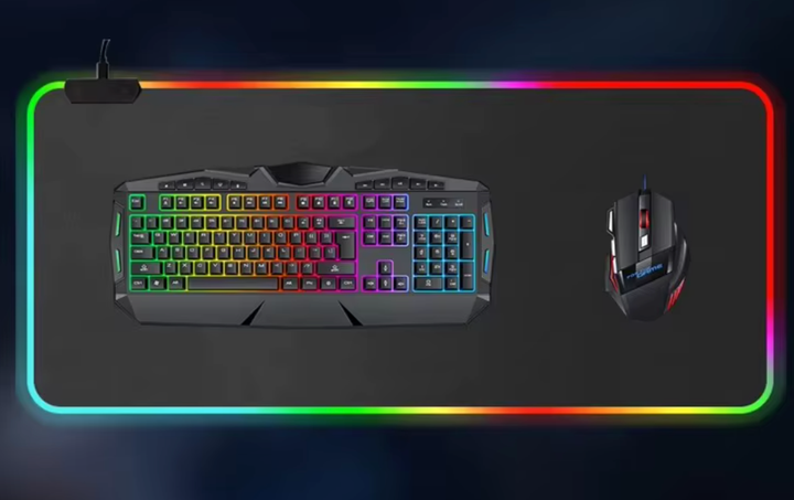 Игровая поверхность коврик для мышки большой 90*40см с подсветкой RGB Led игровой коврик TWolf для мыши и клавиатуры для компьютера - Фото 3 Игровая поверхность коврик для мышки большой 90*40см с подсветкой RGB Led игровой коврик TWolf для мыши и клавиатуры для компьютера - изображение 3