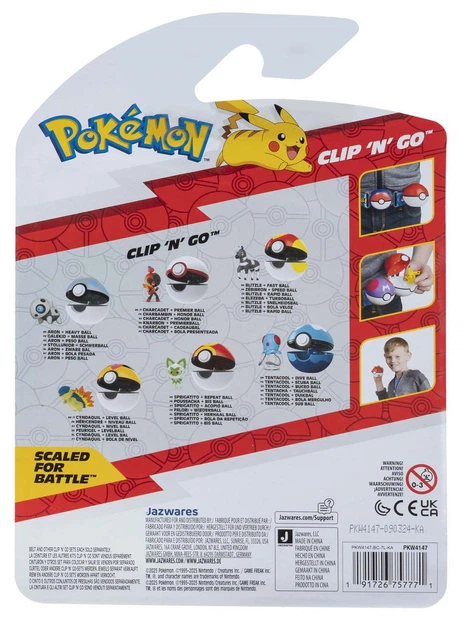 Фігурка Jazwares Pokemon Clip N Go Aron з Heavy Ball (JAZPKW4147) (191726757771) - зображення 2