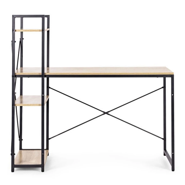 Biurko komputerowe ModernHome by Multistore 120 x 60 cm 3 półki Jasny dąb (TH-SD-6-16) - obraz 4