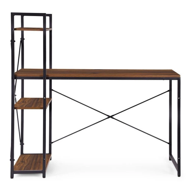Biurko komputerowe ModernHome by Multistore 120 x 60 cm 3 półki Ciemny orzech (TH-SD-15) - obraz 4