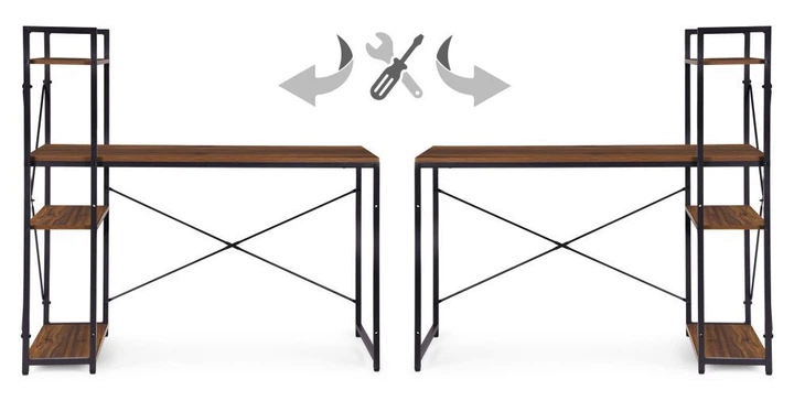 Biurko komputerowe ModernHome by Multistore 120 x 60 cm 3 półki Ciemny orzech (TH-SD-15) - obraz 6