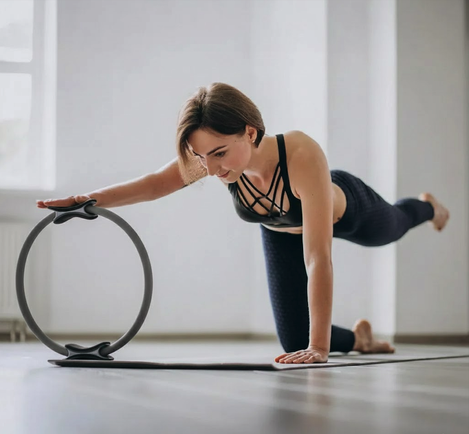 Кольцо для пилатеса Gymtek армированное стекловолокно 38см серый - Фото 4 Кольцо для пилатеса Gymtek армированное стекловолокно 38см серый - изображение 4