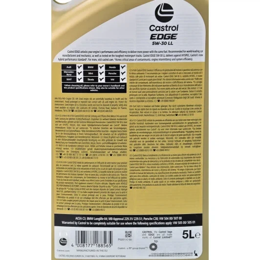 Олива моторна Castrol Edge 5W-30 LL (5л.) - изображение 3