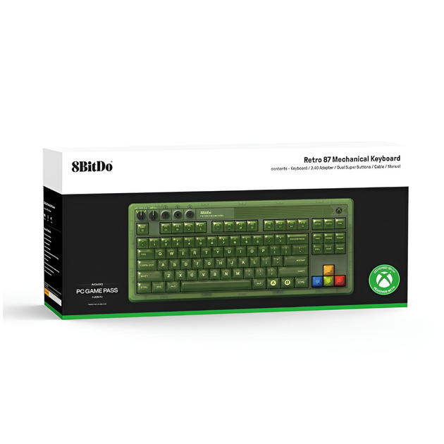 Механічна клавіатура 8BitDo Retro 87 з RGB-підсвіткою, комбінованим під'єднанням, Xbox Edition - зображення 6