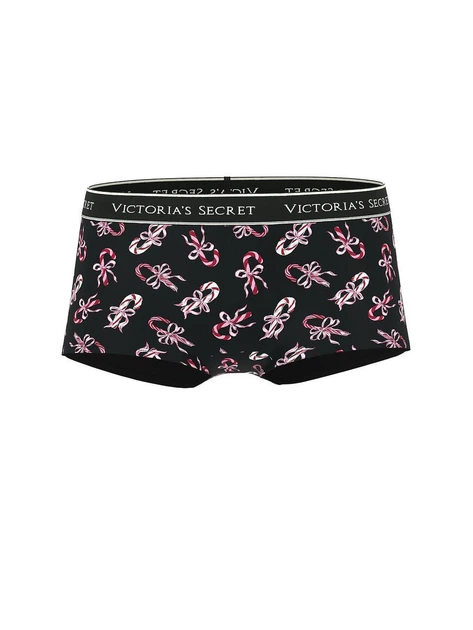 Женские трусики шортики Victoria’s Secret (38199761323) Logo Cotton Boyshort S черные - изображение 3