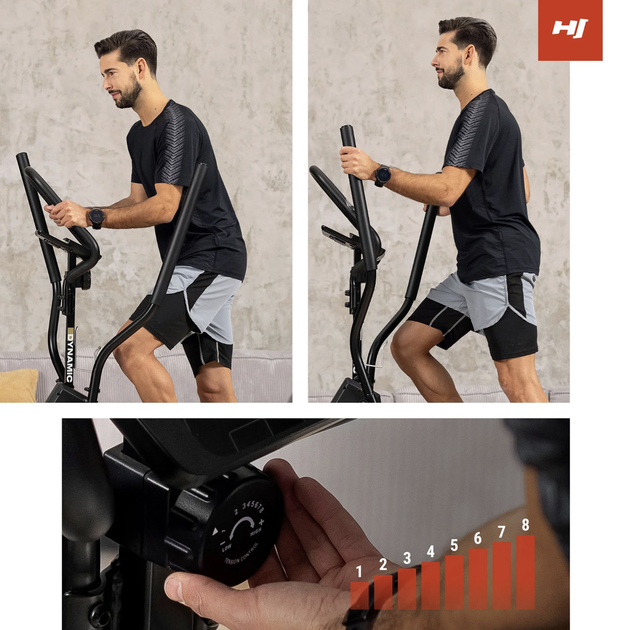 Орбитрек-степпер Hop-Sport HS-450B Dynamic Black-Gold до 120 кг Bluetooth - изображение 10
