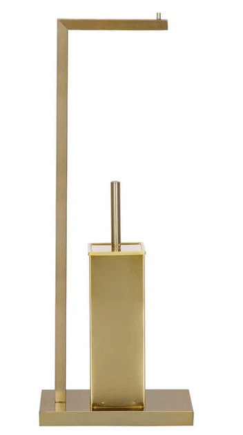 Stojak na papier toaletowy i szczotkę do WC Springos TB0021 2w1 Złoty (5907719475745) - obraz 6