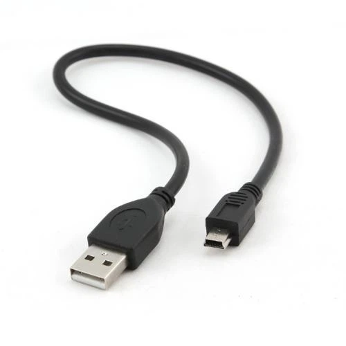 Кабель USB 2.0 AM - miniUSB (5P), 30 см, черный, Cablexpert (CCP-USB2-AM5P-1) - Фото 1 Кабель USB 2.0 AM - miniUSB (5P), 30 см, черный, Cablexpert (CCP-USB2-AM5P-1) - изображение 1
