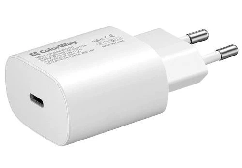 Мережевий зарядний пристрій ColorWay, білий, 1xUSB-C, 3A, 25W (CW-CHS033PD-WT) - Фото 1 Мережевий зарядний пристрій ColorWay, білий, 1xUSB-C, 3A, 25W (CW-CHS033PD-WT) - зображення 1