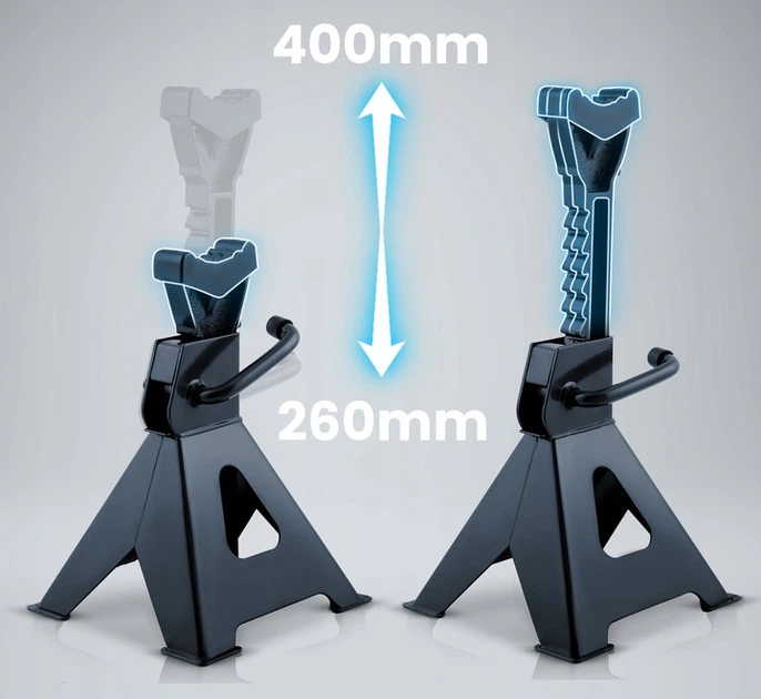 Kobyłki podporowe Humberg 538400 HM-384 samochodowe 3000 kg 2 szt (5903890624675) - obraz 7