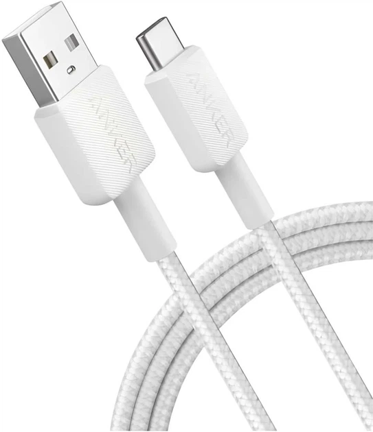 Kabel Anker 322 USB-A to USB-C 1.8 m Nylon White (A81H6G21) - obraz 2