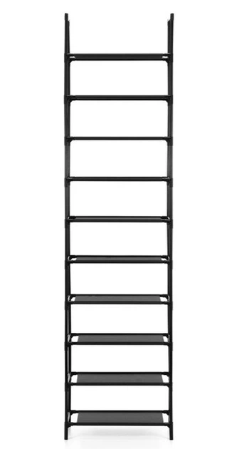 Stojak na buty SPRINGOS HA7550 10 poziomów 178 cm Czarny (5908455307000) - obraz 2