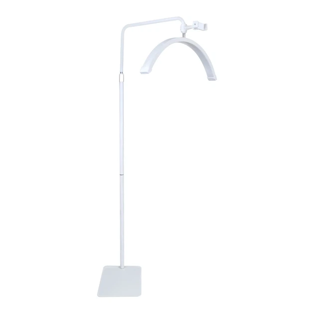 Безтіньова LED-лампа підлогова півмісяць для мастера Smart MOON Light HD-M6X 24", 36Вт, з тримачем для телефону та пультом, складана, Біла - изображение 2
