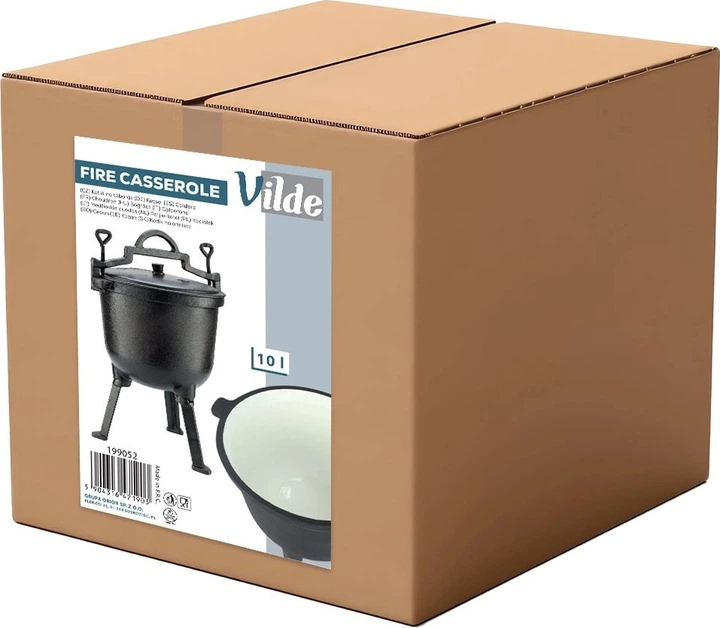 Kociołek żeliwny Vilde Cast Line emaliowany na nóżkach z pokrywką 10 L 199052 (5904316471903) - obraz 2