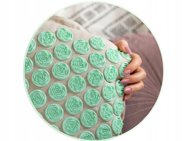 Mata zdrowotna do akupresury Neo Sport 190201 z kolcami z poduszką 70 x 44 cm Szaro-miętowa (5903890603618) - obraz 8