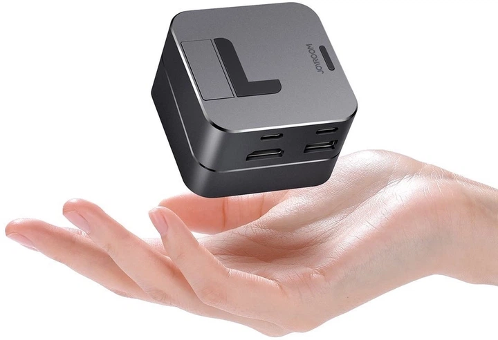 Hub USB JOYROOM S-H121 USB-C - USB-A 3.0 / RJ45 / HDMI / USB-C / Thunderbolt Grey (6941237148438) - obraz 3