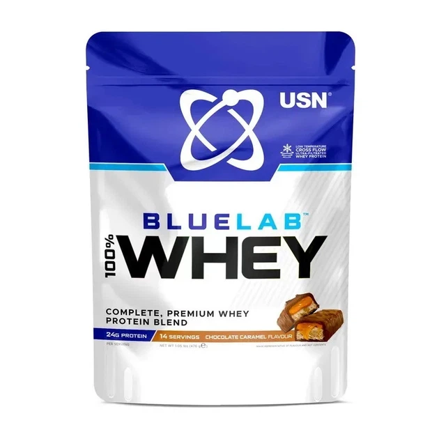 Сироватковий протеїн, 100% Whey protein Blue Lab, USN, 476 грам (Шоколад-Карамель) - Фото 1 Сироватковий протеїн, 100% Whey protein Blue Lab, USN, 476 грам (Шоколад-Карамель) - зображення 1