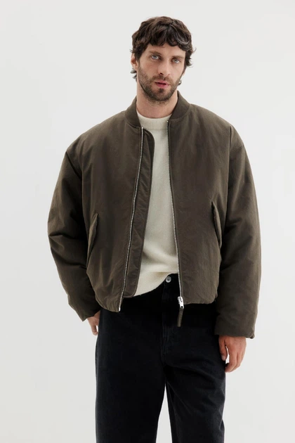 Куртка H&M Boxy Fit утеплена хакі 1295811002 M - изображение 2