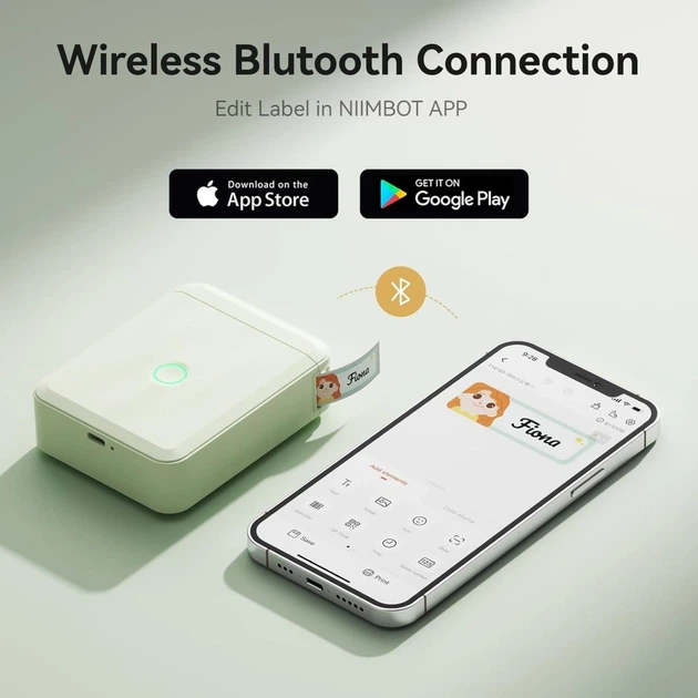 Портативний термопринтер для етикеток Niimbot D110_M Green [118987] - зображення 2