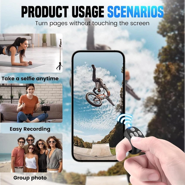 Bluetooth-кольцо для прокрутки TikTok/Reels и перелистывания книг (Page Turner), Черное - Фото 5 Bluetooth-кольцо для прокрутки TikTok/Reels и перелистывания книг (Page Turner), Черное - изображение 5