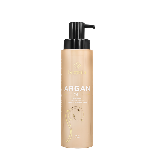 Профессиональный бессульфатный шампунь для волос Bogenia Argan Oil 400 мл - изображение 4