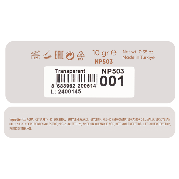 Воск для укладки бровей Neverti Brow Shaping Wax 001 Transparent Прозрачный (NP503) - изображение 5