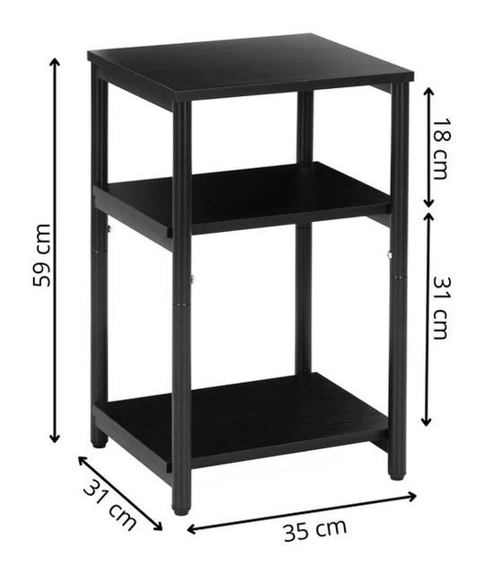 Приліжкова тумба SPRINGOS HF0063 35 x 31 x 59 см Чорна (5908455306928) - зображення 8