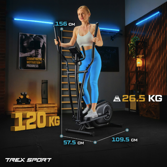 Орбитрек магнитный Trex Sport TX-400CT Dash Black до 120 кг (Шаг 30 см) - изображение 3