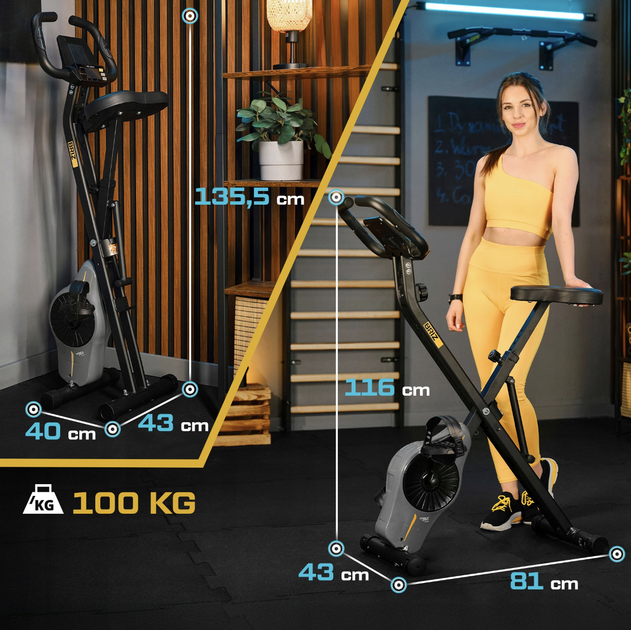 Велотренажер Trex Sport TX-340XB BRIZ серый. Магнитный, 8 уровней, складной, до 100 кг, для дома, фитнеса, реабилитации - изображение 5