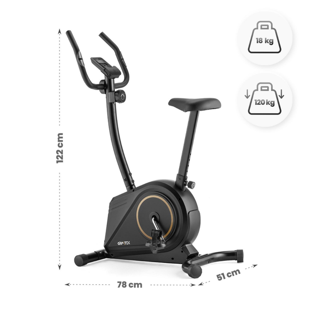 Велотренажер Gymtek XB700 золотой. Магнитный, до 120 кг, 8 уровней, для дома, кардио - изображение 15
