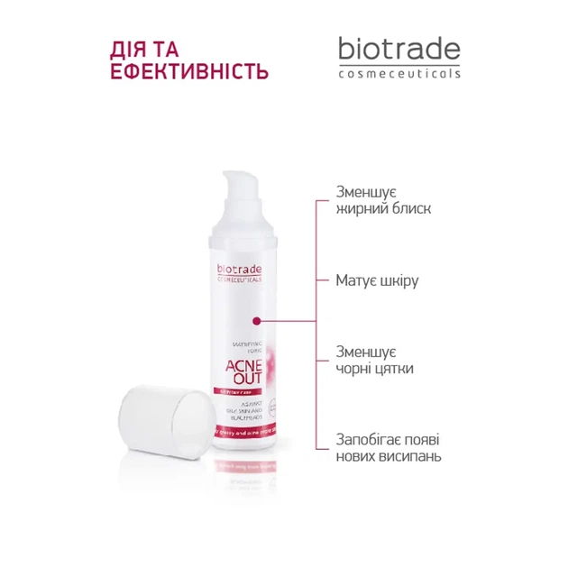 Biotrade (Біотрейд) Acne Out Mattifying Tonic матуючий тонік для жирної та проблемної шкіри, при легких формах акне, 60 мл — догляд і захист - Фото 3 Biotrade (Біотрейд) Acne Out Mattifying Tonic матуючий тонік для жирної та проблемної шкіри, при легких формах акне, 60 мл — догляд і захист - изображение 3