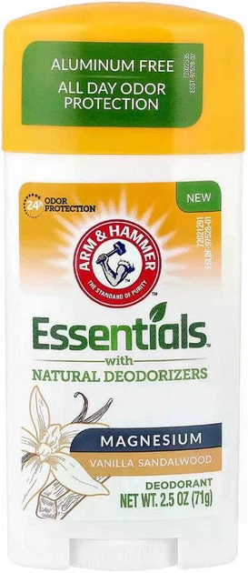 Дезодорант-стік натуральний Arm & Hammer Essentials With Natural Deodorizers Magnesium Vanila 71 г - Фото 2 Дезодорант-стік натуральний Arm & Hammer Essentials With Natural Deodorizers Magnesium Vanila 71 г - изображение 2