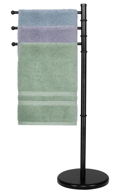 Stojak na ręczniki SPRINGOS TS0005 do łazienki 3 ramienny Czarny (5907719409917) - obraz 7