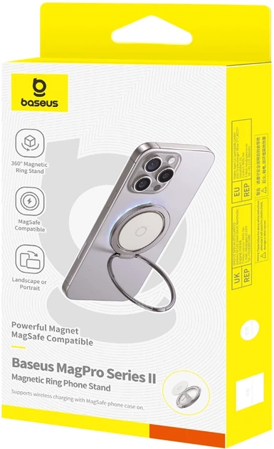 Uchwyt-pierścień Baseus MagPro II Tytanowy (6932172687502) - obraz 2